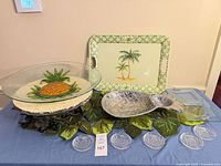 Overall lot showing all serving pieces arranged on table