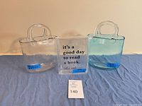 Front view of all three glass pieces