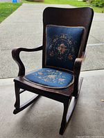 Full view of wooden rocking chair