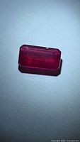 Top view of rectangular octagon ruby on white background