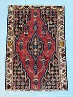 Full view of rug front showing overall design and colours