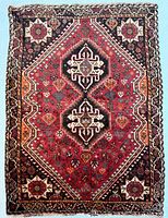 Full view of rug showing entire design and borders