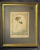 Full view of framed hand-painted Indian miniature portrait of Shah Jahan
