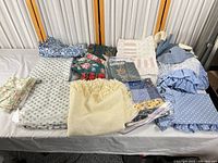 All textiles laid out on table