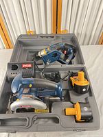 Overview of Ryobi tools in carry case