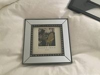 Mirrored silver beaded square photo frame with Mason Lane insert