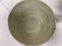 Interior of pudding basin showing glaze crazing