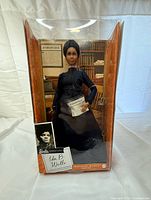 Front view of Ida B. Wells Barbie in packaging