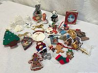 All ornaments and figurines laid out