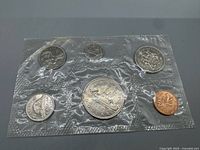 Front view of sealed six-coin 1968 Canadian PL set