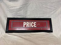 Front view of framed Carey Price name bar showing design and autograph