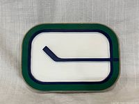 Front view showing complete logo design and colors