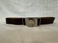 Front view of belt with Wolf Cubs buckle centered