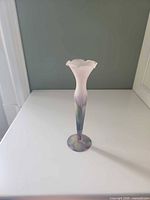 Front view of slim hand-painted frosted glass vase
