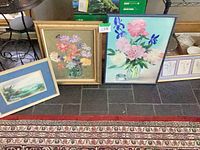 Group shot showing all four framed art pieces