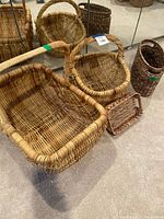 Group shot of all five wicker baskets