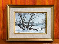 Front view of framed Kierstead winter landscape print
