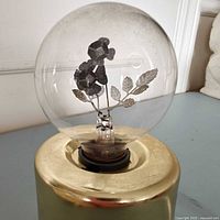 Close view of clear Aerolux bulb on metallic base, unlit