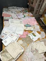 Overview of entire assortment spread on tables