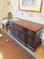 Front and top view of Gibbard buffet in dining room