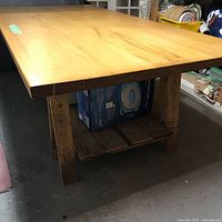 Top view of solid maple workbench