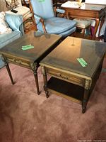 Both side tables front view with glass tops
