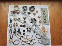 overview of all jewellery items laid on cloth