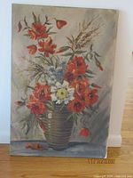 Full view of framed oil painting showing entire composition