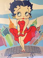 Front view of sericel showing Betty Boop image and skyline