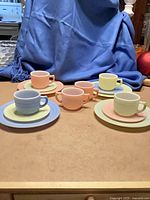 Full set arranged on table showing all pieces and colours