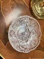 Pedestal compote showing cut pattern and height