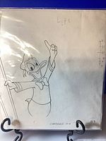 Full view of drawing in sleeve on stand