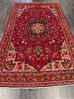 Full view of Persian Mashhad rug