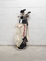 Full view of Accuform bag standing with clubs