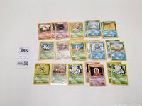 Full layout of all Pokémon cards