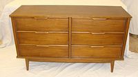 Front view of six-drawer dresser