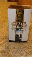 Front view of Star Wars Trilogy VHS boxed set showing Yoda artwork and title