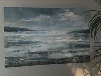 Full view of waterscape canvas print on wall
