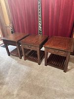 All three matching Lane side tables front view