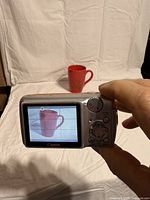 Rear view showing LCD on and live view of object