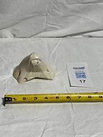 Front view showing overall shape beside tape for size reference