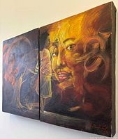 Full view of both canvas panels forming diptych
