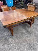 Full view of dining table assembled without leaf