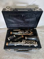 Clarinet parts inside open black case