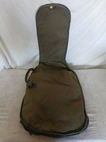 front view of olive guitar case