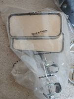 rectangular chrome handlebar mirror in plastic with clamp