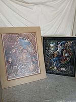 Both prints side by side, showing relative sizes, mats, frame