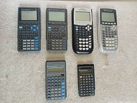 All six calculators front view