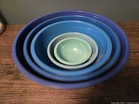 Nested view of all five bowls showing colour gradient inside