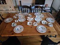 Entire table layout showing all 40 Marguerite pieces